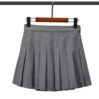 tb browin women new yarn dyed pleated skirt with four stripes high waist anti polish a word half skirt
