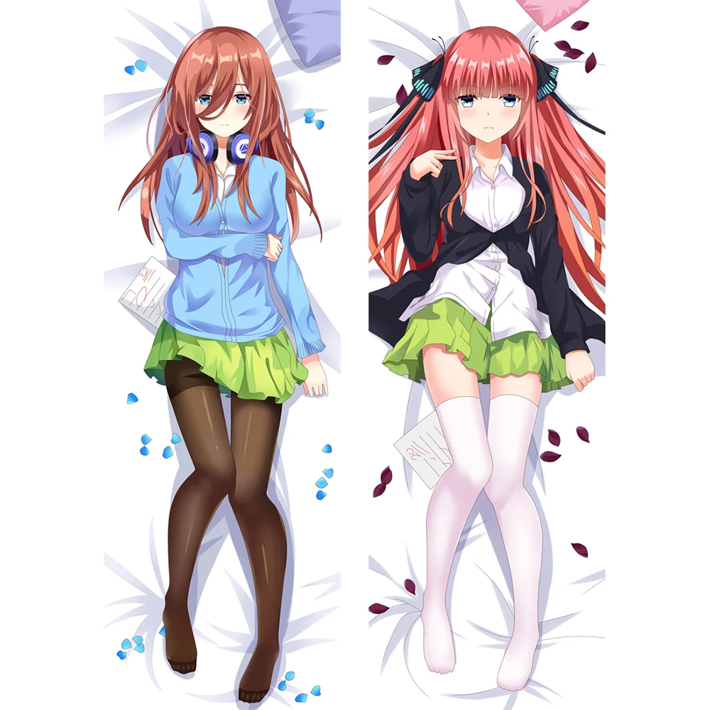 

The Quintessential Quintuplets Nakano Nino Nakano Miku Dakimakura Anime Body Pillow 2 Side Print Custom Pillow Case