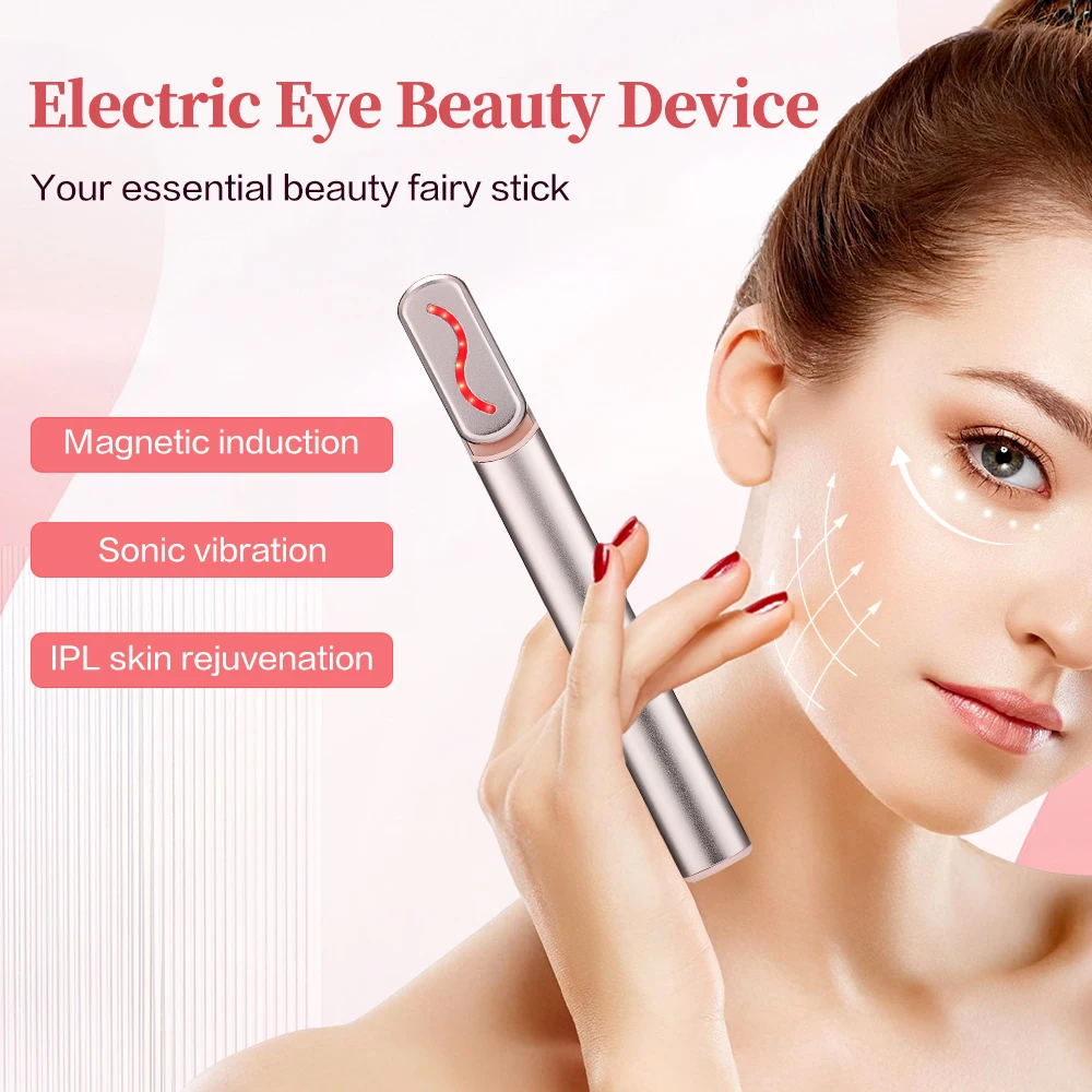 

4 In 1 EMS Microcurrent Eye Massager Red Light Sonic Vibration Anti-Aging Skin Tighten Hot Compress Reduce Eye Bags Dark Circles
