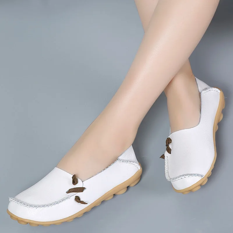 

Туфли женские из натуральной кожи, мягкие лоферы, повседневная обувь на плоской подошве, Мокасины, весна-осень