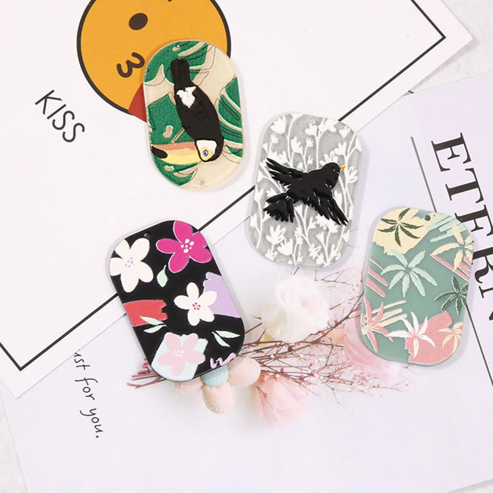 50/20/10Pcs Simple Earrings Pendientes Piercing Acrylic 3D Relief Printing DIY Earring Key Chain Pendant  for Jewelry Making