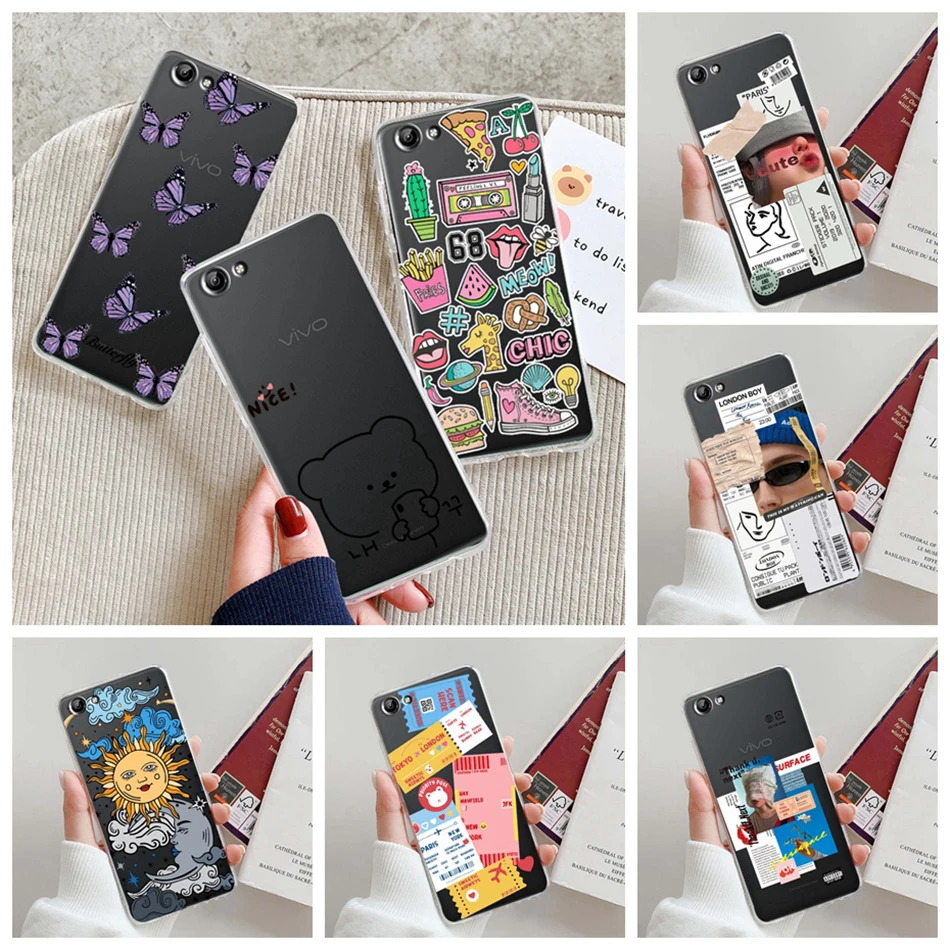 Чехол для Vivo Y71 1724 1801i чехол Vivo 1801 Y71i Y71a милый медведь Бабочка Мягкий силиконовый бампер из ТПУ VivoY71 Y 71i задние крышки