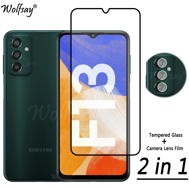 

2 in 1 Tempered Glass For Samsung Galaxy F13 Screen Protector For Samsung Galaxy F13 Camera Lens For Samsung F13 Glass 6.6 inch