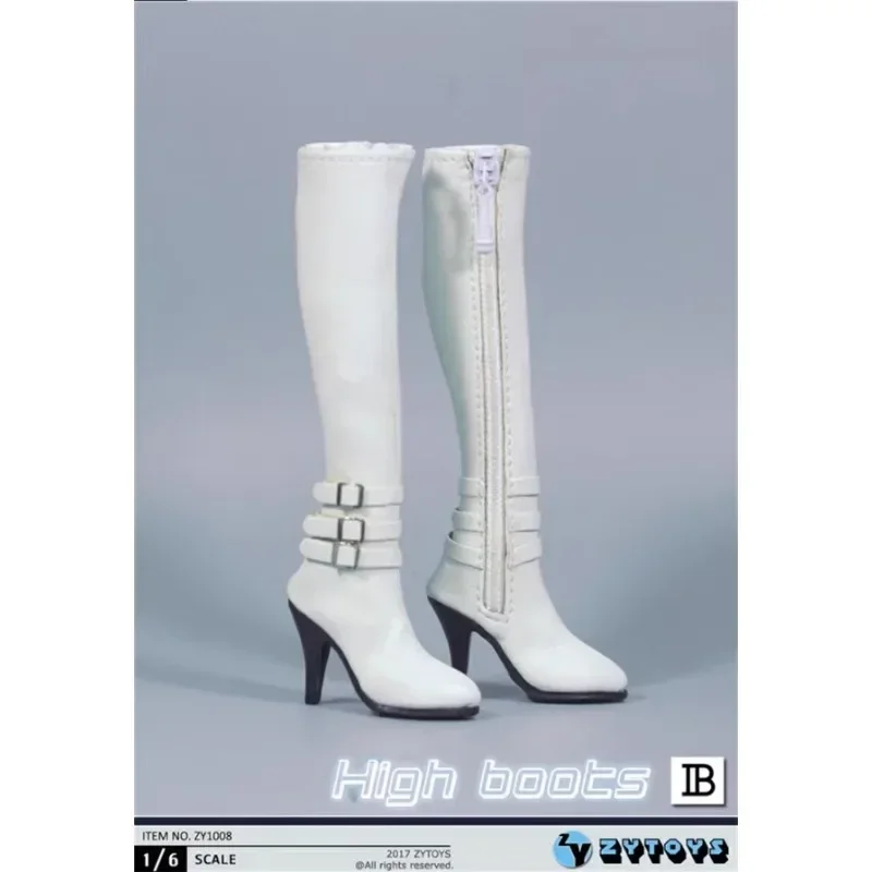 Женские полые высокие сапоги в масштабе 1/6 обувь из искусственной кожи на молнии