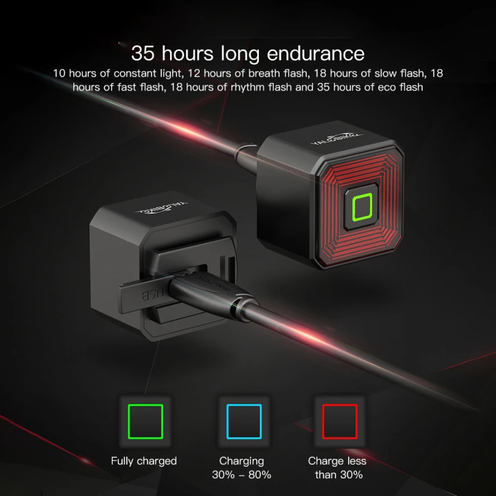 Умный велосипедный задний фонарь Аксессуары для велосипеда автоматическое