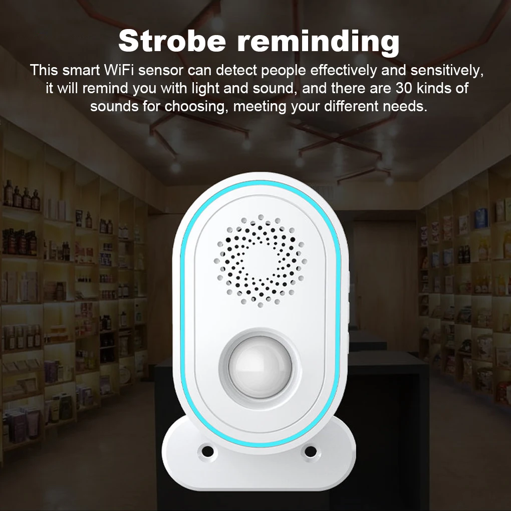 

Tuya Doorbell Alarm System WiFi 433MHz Strobe Detector 30 Sound Volume Adjustable Intelligent Anti-theft Alert