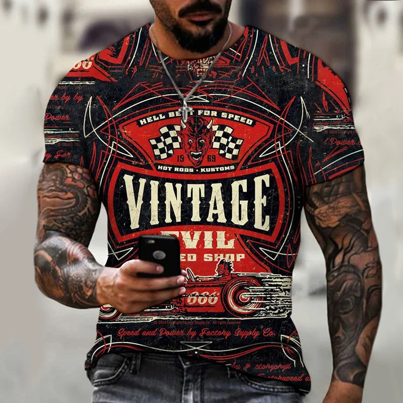 

Oversized T-shirt Summer 2022 Brand Motorcycle T Shirt Knight Shirts 3D T Shirt Men Casual Vintage Hip Hop Tee Top Homme Clothes