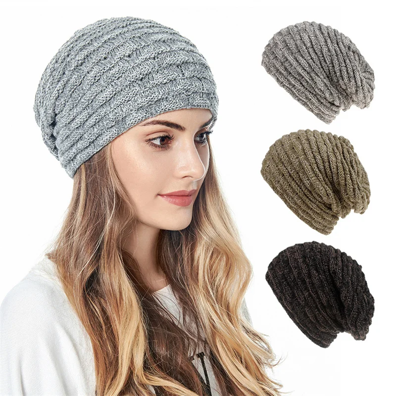 

Women Men Winter Warm Hat For Adult Unisex Outdoor New Wool Knitted Beanies Skullies Casual Cotton Hats Cap