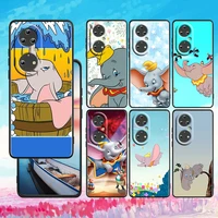disney cartoon anime dumbo for huawei p50 p40 p30 p20 lite 5g pro nova 5t y9s y9 prime y6 2019 black silicone phone case