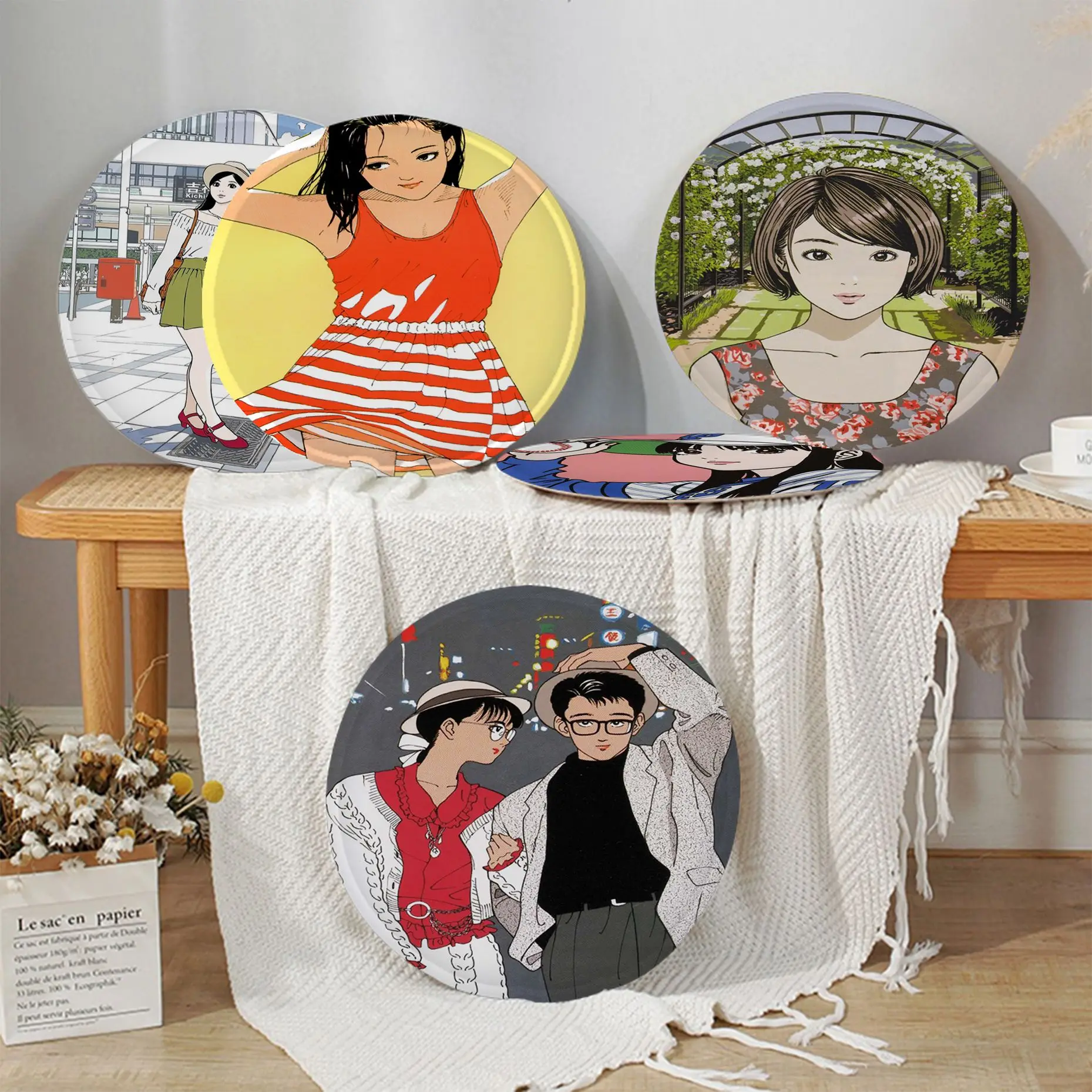 

Eguchi Hisashi Japan Beautiful Girl Simplicity Multi-Color Chair Mat Soft Pad Seat Cushion For Dining Patio Home Office Cushions