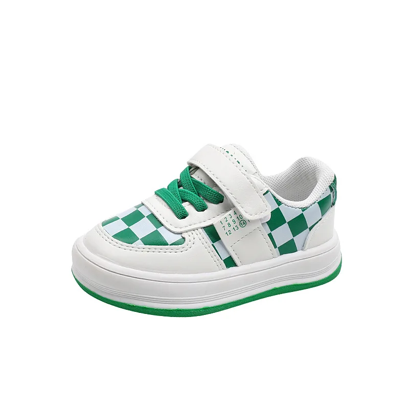 

Autumn Children Kids Plaid Platform Chunk Sneakers For Boys Girls Baby School Green Dance Sneakers Sports Running Shoes New 2022