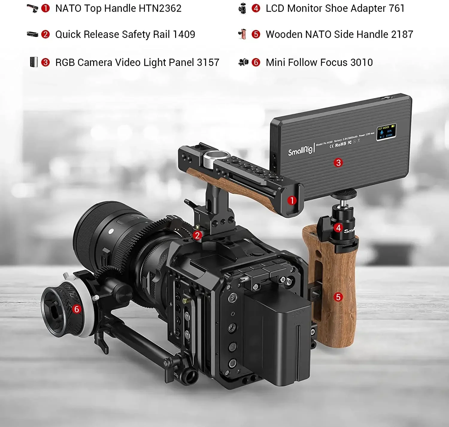 Портативный мини-фокус SmallRig для камеры Sony DSLR и BMPCC с беспроводным управлением