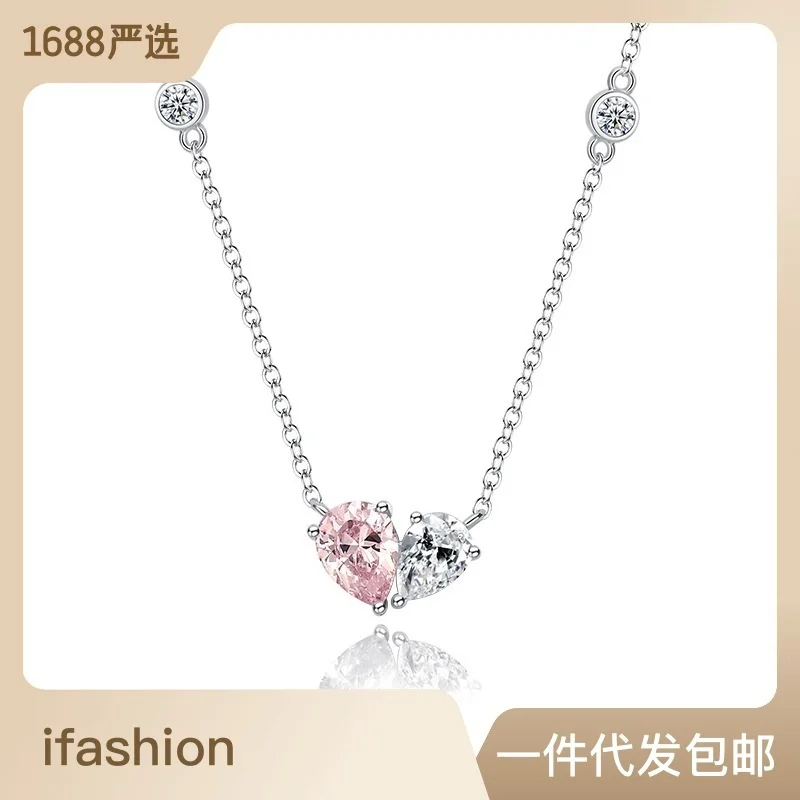 

S925 Sterling Silver Accompanying Necklace for Women's Clavicle Heart Shaped High end Sensation, Small Group Design, Gifts to