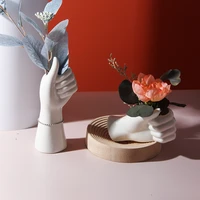 nordic ins style ceramic vase small wide mouth hydroponic creative home living room dining room dried flower decoration ornament