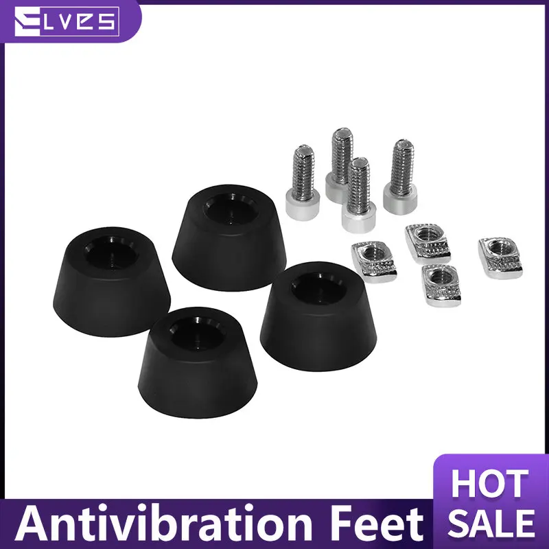 

ELVES 4 Sets Antivibration Feet For i3 MK3 Printer Kit Anti-vibration Rubber Landing Mat Feet For 2020 Profile 3d Printer Parts