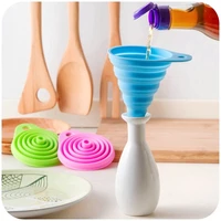 mini foldable funnel silicone collapsible funnel folding portable funnels can be hung household liquid dispensing kitchen tools