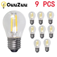 9pcslot led filament lamp 220v g45 retro glass edison e14 e27 2w 4w 6w led bulb replace incandescent light chandeliers