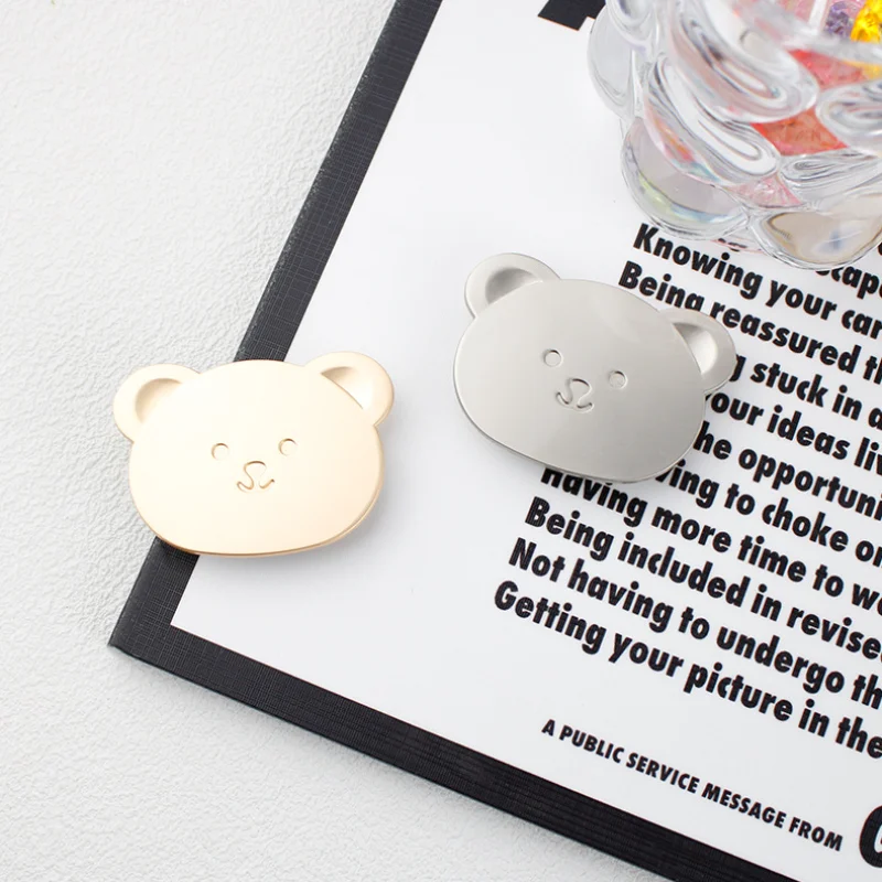 

Metal bear head mobile phone holder ring buckle telescopic folding bracket Grip Tok Folding Finger Stand Socket