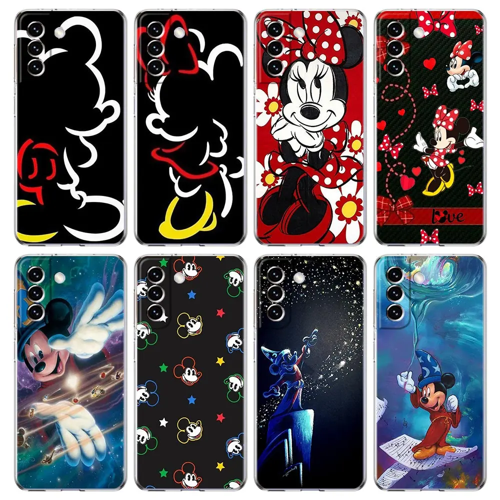 

Minnie Mouse Mickey Love Case for Samsung Galaxy S21 S20 FE S22 S10 Note 20 Ultra 10 S9 Plus S10e A12 Transparent Phone Cover