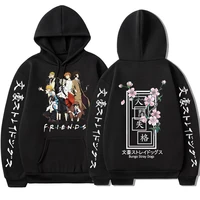 bungo stray dogs anime hoodie dazai osamu friends print hooded sweatshirt oversized men unisex cosplay pullover streetswear