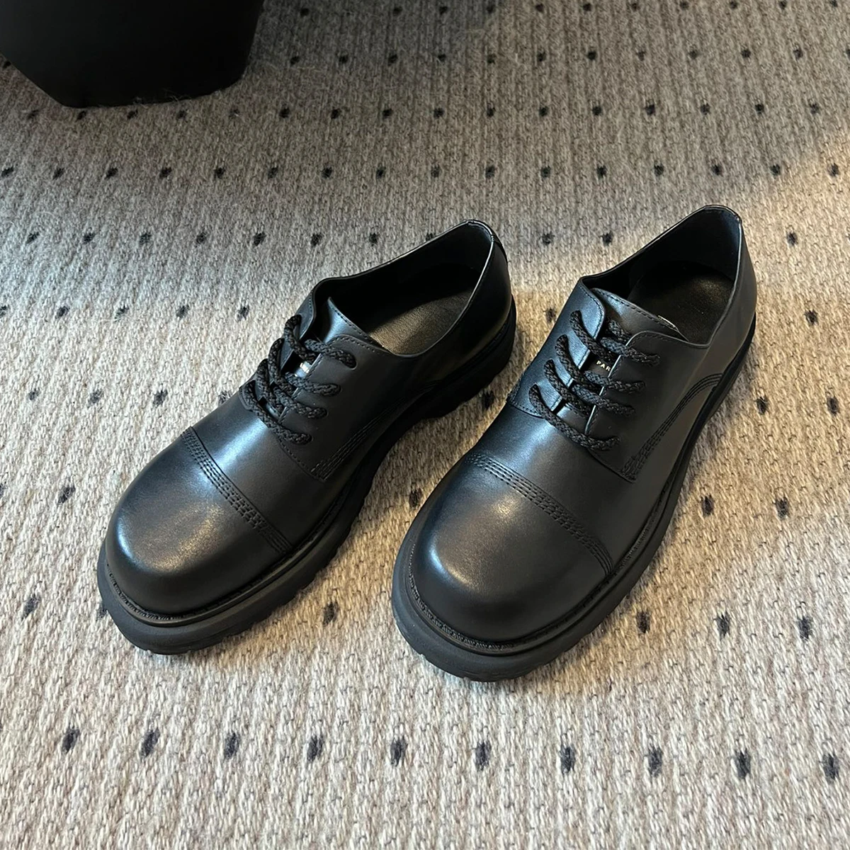 NIGO/женские лоферы Normcore на шнуровке в стиле ретро весенне-осенние простые черные