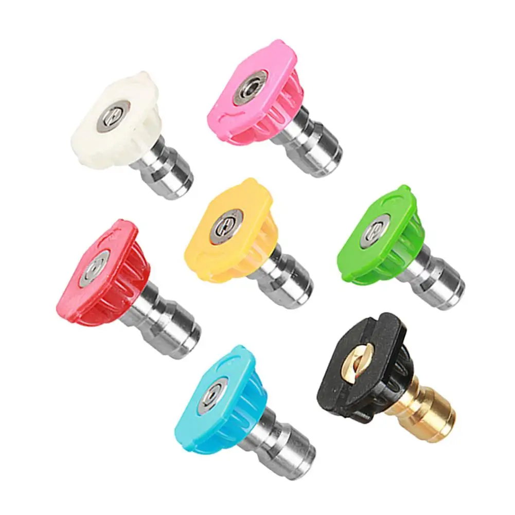 

7pcs Quick Connector Car Washing Nozzles Metal Jet Lance Nozzle High Pressure Washer Spray Nozzle 1/4" Portable Washing