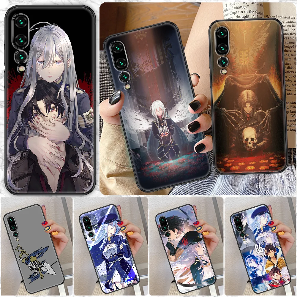 Чехол для телефона Huawei P Mate P10 P20 P30 P40 10 20 Smart Z Pro Lite в стиле аниме "86 Eighty Six" черный мягкий водонепроницаемый покрытие с рисунком.
