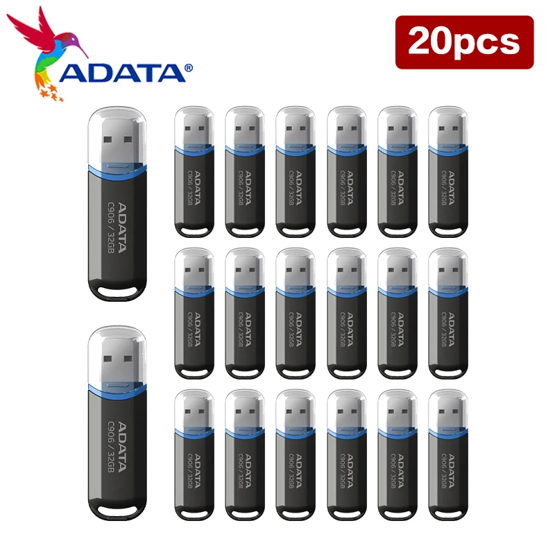 USB-флеш-накопитель ADATA C906 компактный 32-64 Гб 20 шт.