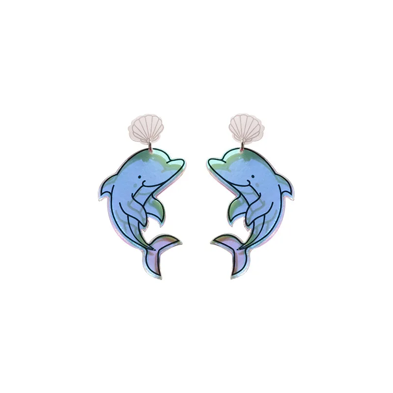 

2022 New Arrive Acrylic Dolphin Cute Girl Earrings Charms Women Jewelry Accessories Pendant Gifts Fashion
