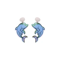 2022 new arrive acrylic dolphin cute girl earrings charms women jewelry accessories pendant gifts fashion