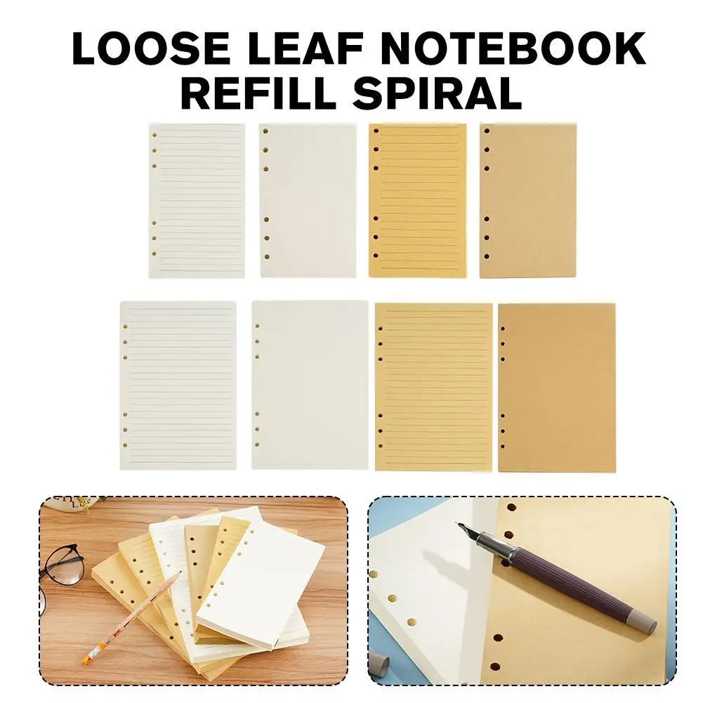 

A5 A6 Loose Leaf Notebook Refill Spiral Binder Inner Planner Yellow Grid Page Diary Agenda Blank Stationery School Line Whi R9D5