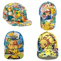 pokemon baseball cap pikachu print cotton mesh baseball cap cartoon hip hop hats for children birthday gift