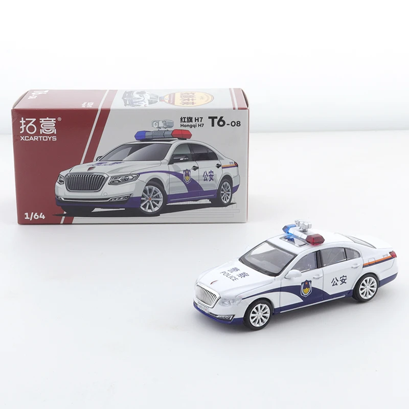 

XCarToys T6-08 1/64 Hongqi H7 Security Police Alloy Diecast Model Car Toy Collection Gift Collect Ornaments