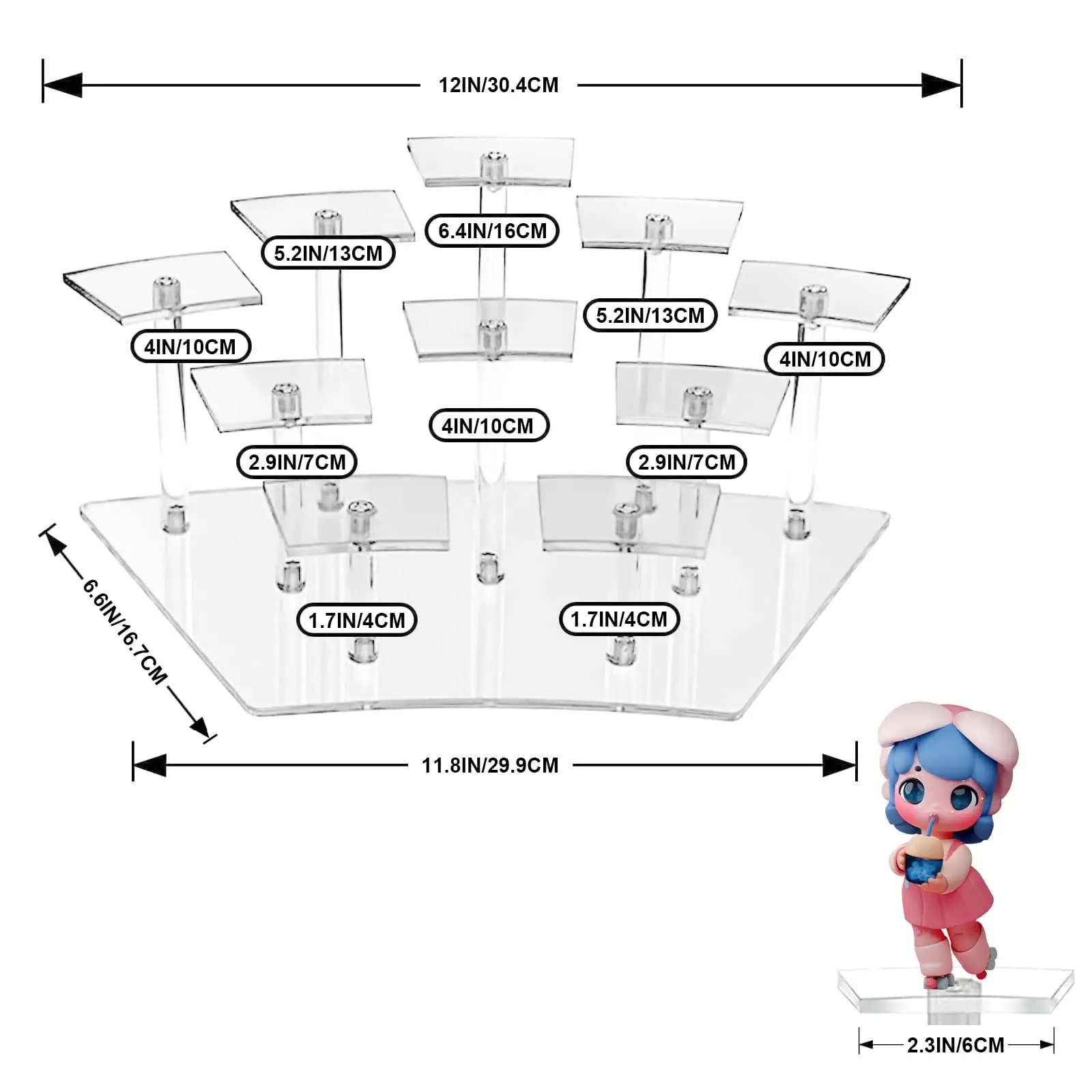 Экологичные акриловые держатели для хранения многоуровневая подставка фигурок