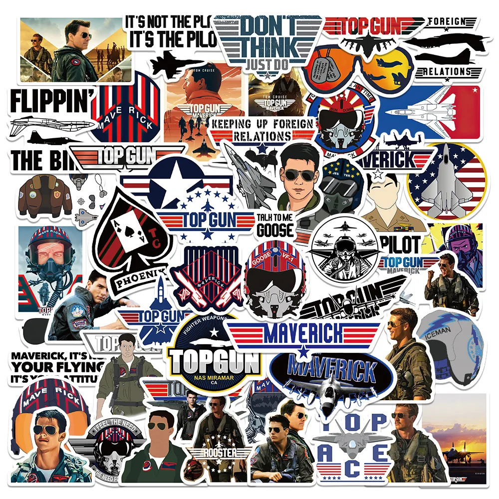 

50PCS Top Gun 2 Lone Ranger Cartoon DIY Luggage Laptop Guitar Water Cup Waterproof Sticker