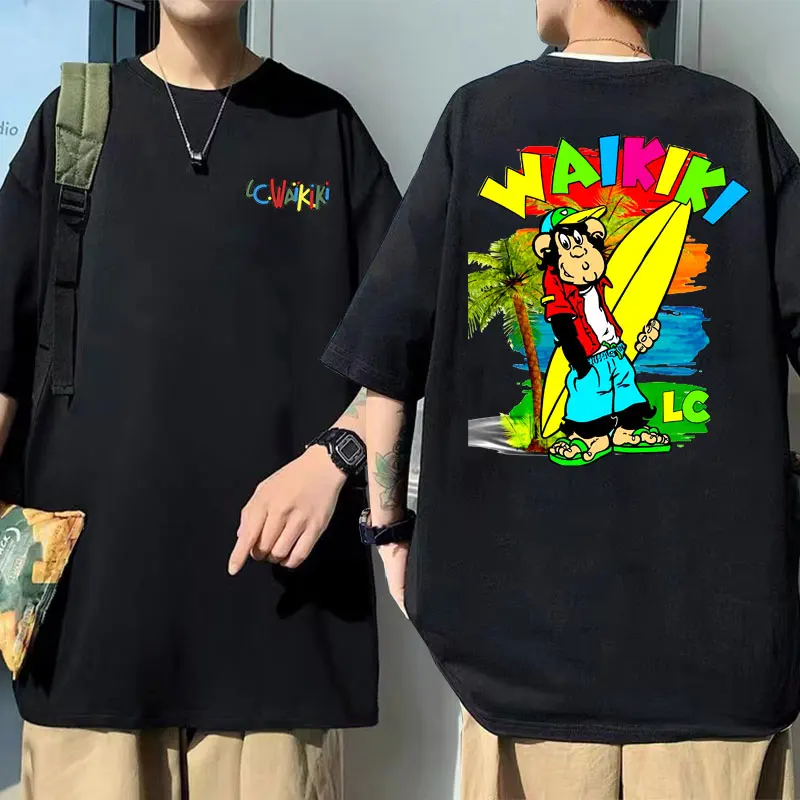 Футболка с рисунком Lc Waikiki Monkey для мужчин и женщин модные повседневные футболки