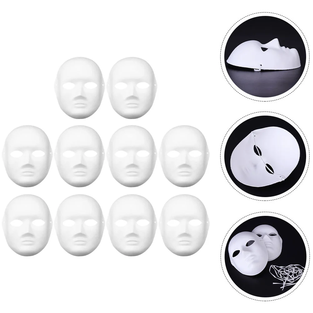

Painted White Mask Decorate Face Costume Paintable Masquerade Supplies Unpainted