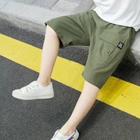 2 8year boys summer knee length pants children overalls big pocket shorts kids casual pants toddler clothing casual trousers