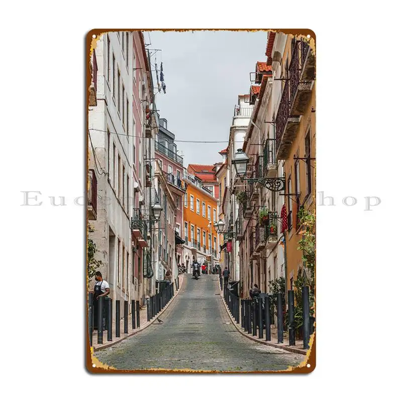 Лиссабон аллея Португалия металлический плакат для украшения гостиной дизайн гаража жестяной плакат Лиссабон аллея Португалия металлический плакат для украшения гостиной дизайн гаража жестяной плакат