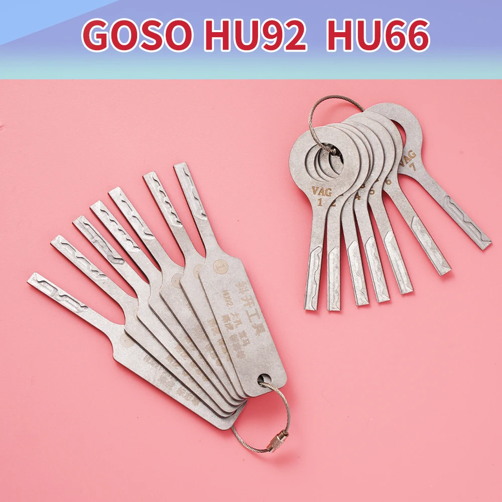 

GOSO HU92 HU66 7PCS Strong Power Open Key Locksmith Tools For BMW Peugeot for landerover VW Shake to open the trial key suit