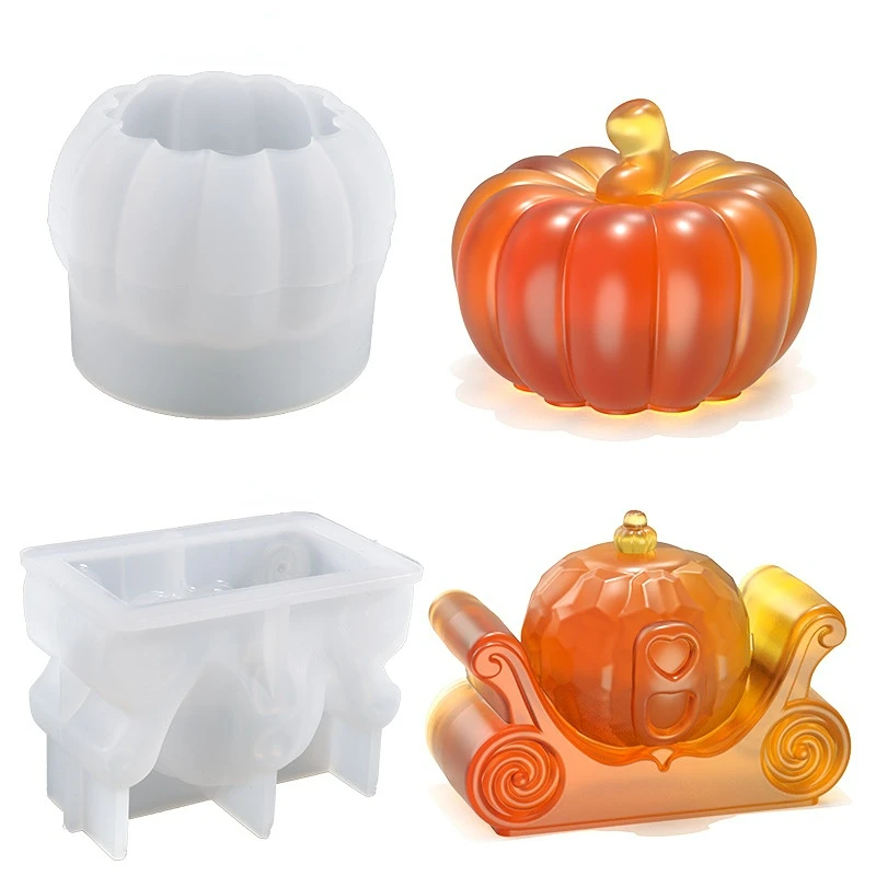 Diy Crystal Epoxy Resin Candle Mold Halloween Pumpkin Ornament Jewelry Silicone Mold