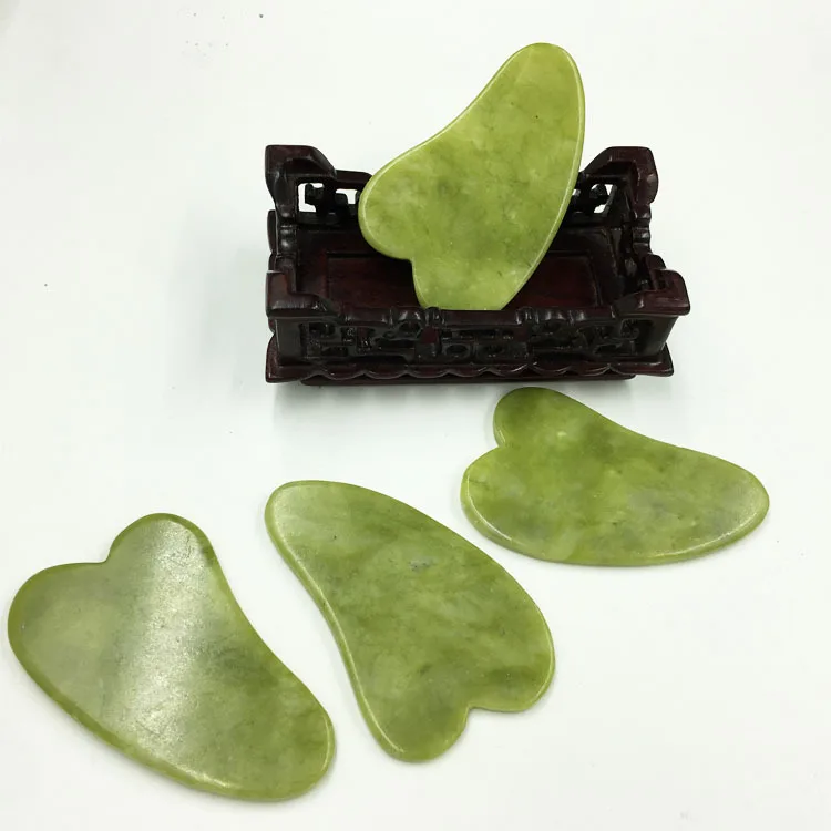 

Natural Jade Scraping Board Facial Massager Acupuncture Pressure Therapy Scraper Guasha Health Care Beauty Massage Tool For Face