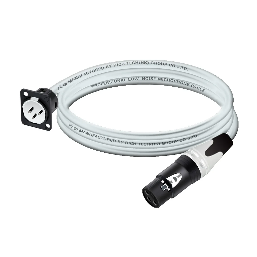 3-контактный XLR M/F разъем для монтажа на панели D-типа к разъему мама/папа сквозной