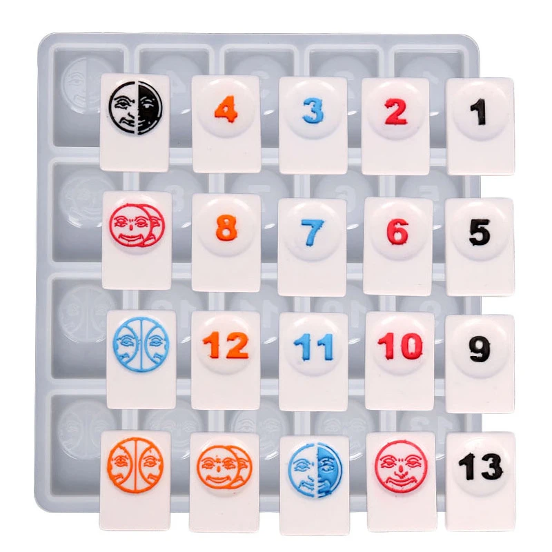 

DIY Resin Mold Israel Mahjong Chess Card For Party Leisure Puzzle Board Game Silicone Mold