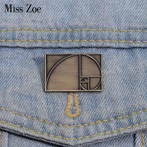Золотые броши Фибоначчи Miss Zoe