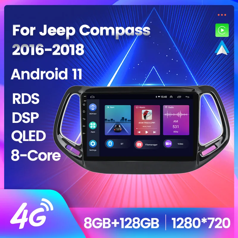 

Android 12 Car Radio For Jeep Compass 2016 2017 2018 Multimedia Video Player Auto Stereo GPS Navigation DSP Carplay 2din DVD