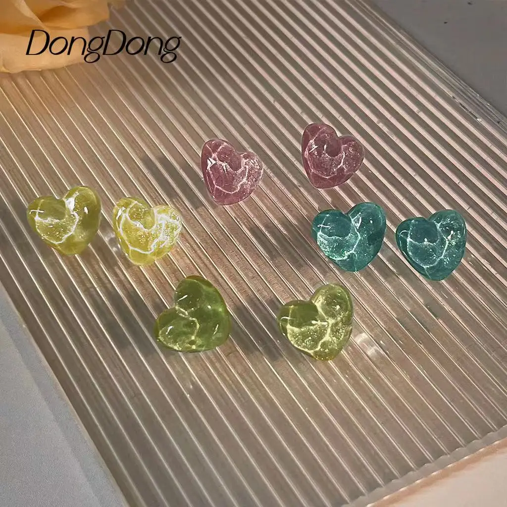 

Dong Creative Sea Salt Sweet Ins Wind 925 Silver Needle Resin Love Earrings Japanese Simple and Versatile New Earrings Earrings