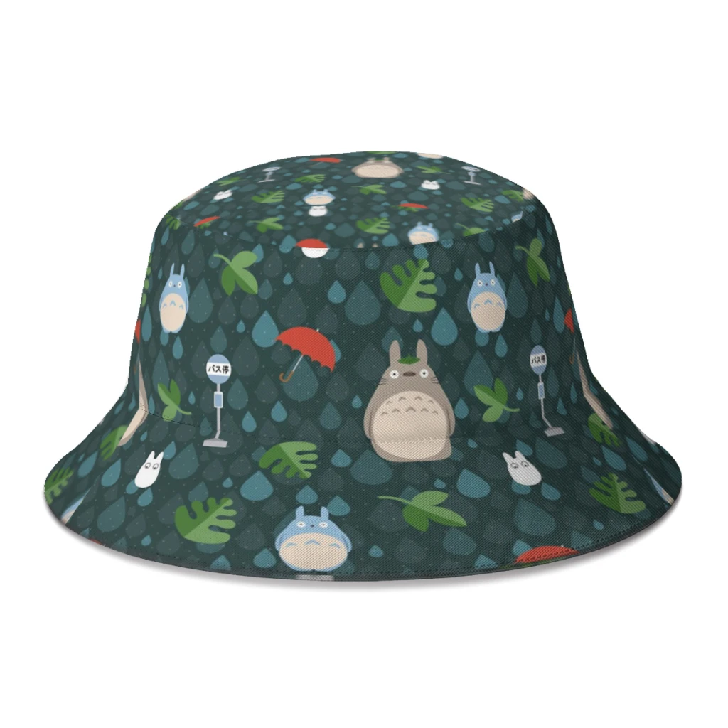 

New Summer Ghibli Spirited Away Anime Totoro Bucket Hats for Unisex Outdoor Foldable Bob Fishing Fisherman Hat Panama Sun Cap