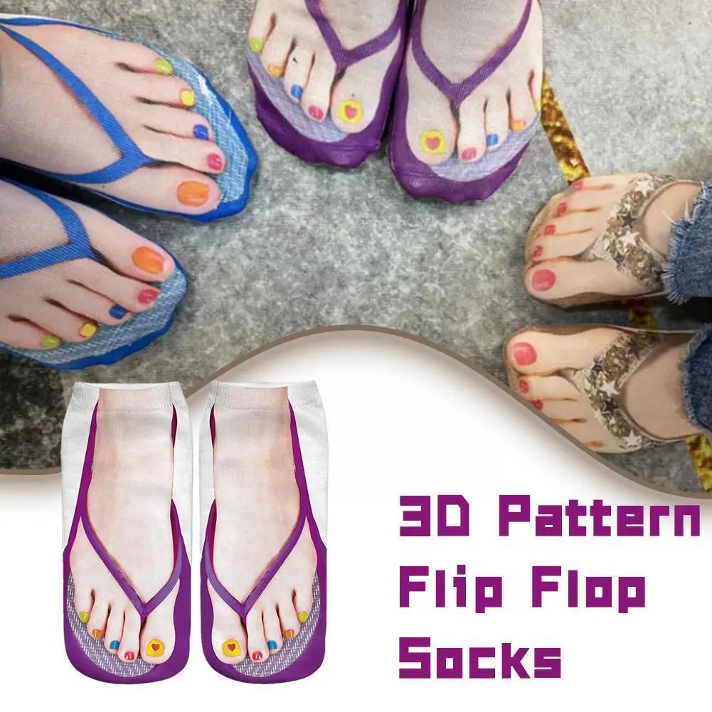 

1Pairs 3D Pattern Flip Flop Socks Funny Sock Summer Socks Casual Happy Creative Stocking Novelty Socks Gift Funny Design P9N2