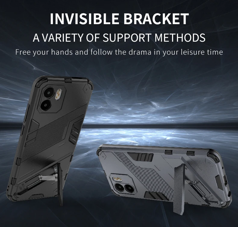 For Xiaom Redmi A1 Case Protective For Redmi A1 Cover Invisible Bracket Shell TPU Armor Phone Holder For Redmi A1 Plus Case